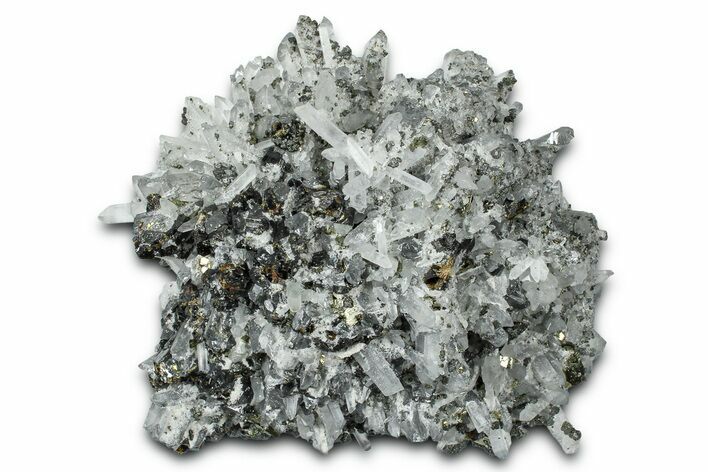 Gleaming Cubic Pyrite and Sphalerite on Quartz - Peru #369819